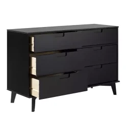 Kirklands Home Dressers & Chests|Grooved Handle 6-Drawer Dresser Black