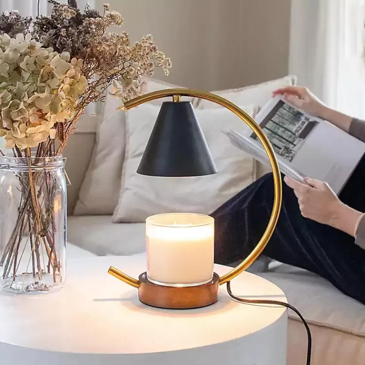 New Black Half Moon Candle Warmer Lamp Home Fragrance