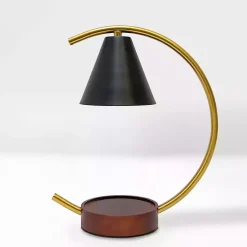 New Black Half Moon Candle Warmer Lamp Home Fragrance