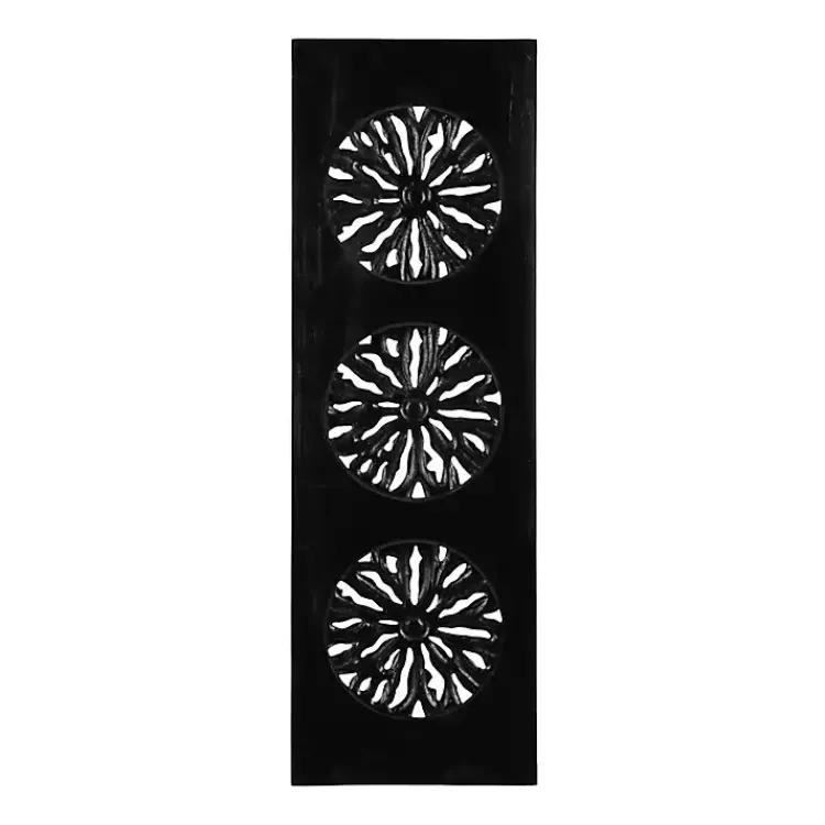 Kirklands Home Wall Plaques|Handcarved Wood Floral Wall Plaque Black