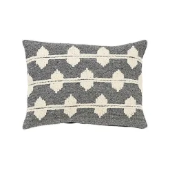 Discount Black Heathered Embroidered Diamond Throw Pillow Pillows