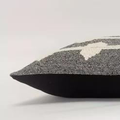 Discount Black Heathered Embroidered Diamond Throw Pillow Pillows