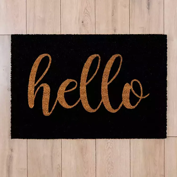Kirklands Home Doormats|Black Hello Doormat
