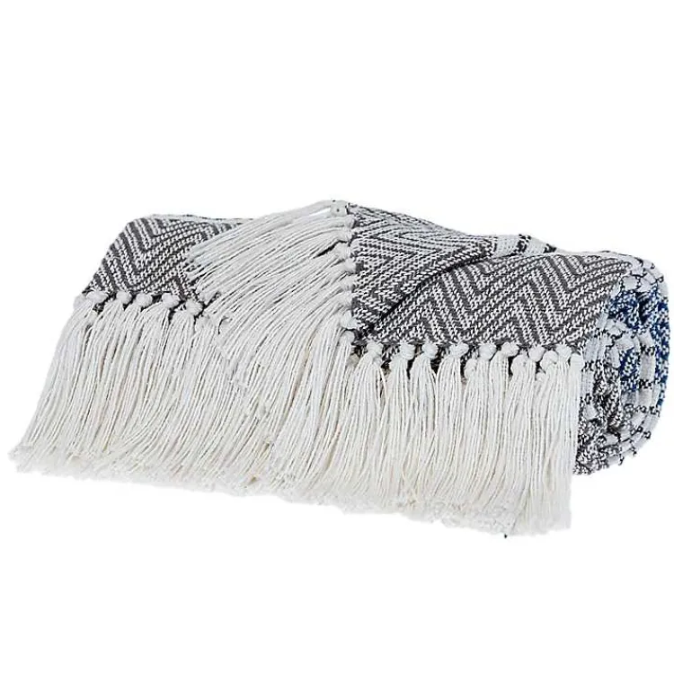 Clearance Herringbone Multi Striped Throw Blankets & Throws