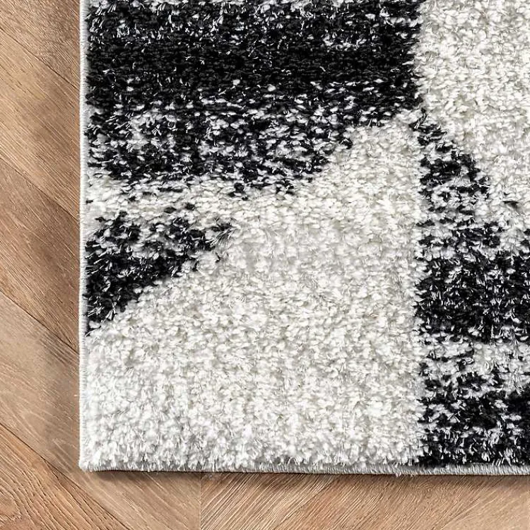 Kirklands Home Area Rugs|Black Herringbone Shag Area Rug, 9x12