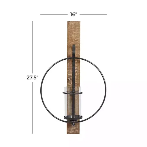 Discount Black Hoop Glass Sleeve Wall Sconce, 28 in. Sconces