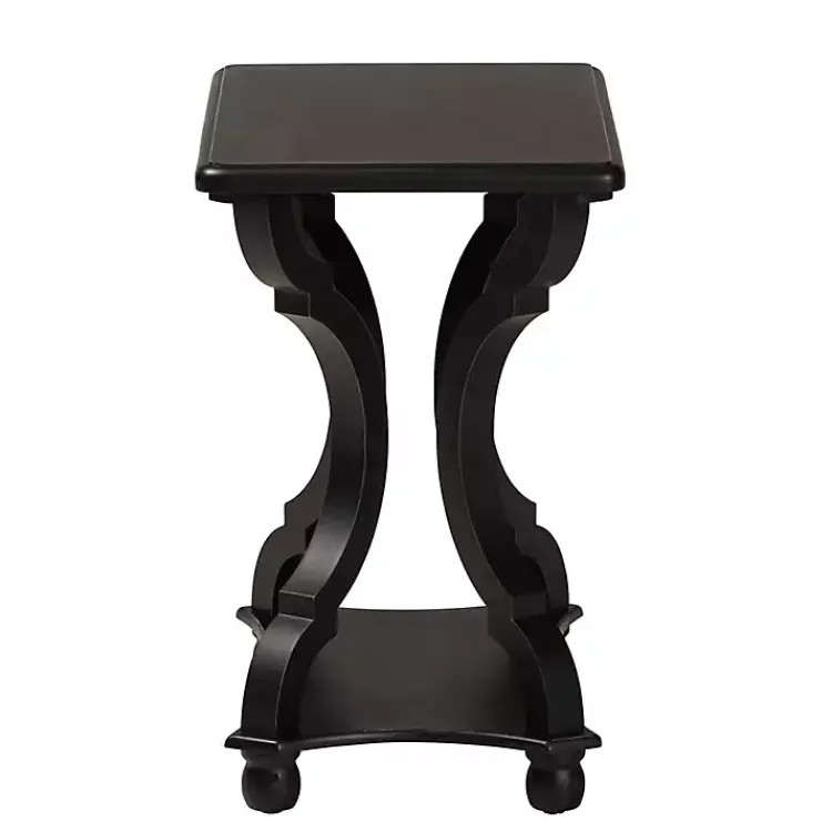 Kirklands Home Accent & End Tables|Hourglass Wood Accent Table Black