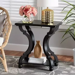 Kirklands Home Accent & End Tables|Hourglass Wood Accent Table Black