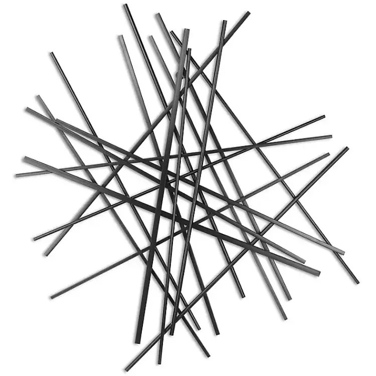 Kirklands Home Wall Plaques|Icilio Abstract Linear Wall Plaque Black