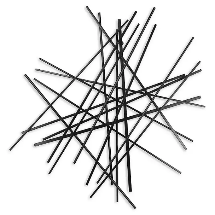 Kirklands Home Wall Plaques|Icilio Abstract Linear Wall Plaque Black