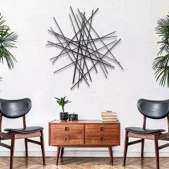 Kirklands Home Wall Plaques|Icilio Abstract Linear Wall Plaque Black