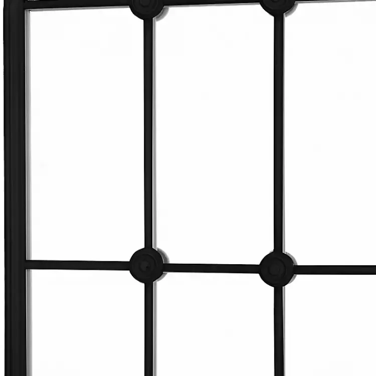 Kirklands Home Decorative Mirrors|Black Iron Arched Windowpane Mirror