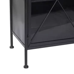 Kirklands Home Cabinets & Sideboards|Iron X-Panel Cabinet Black