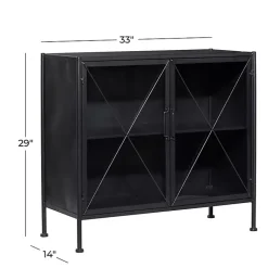 Kirklands Home Cabinets & Sideboards|Iron X-Panel Cabinet Black