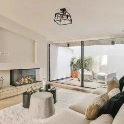 Kirklands Home Flush Mount Lighting|Ironhouse Flush Mount Light Black