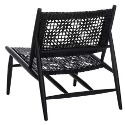 Kirklands Home Accent Chairs|Leather Woven Accent Chair Black
