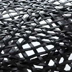 Kirklands Home Accent Chairs|Leather Woven Accent Chair Black