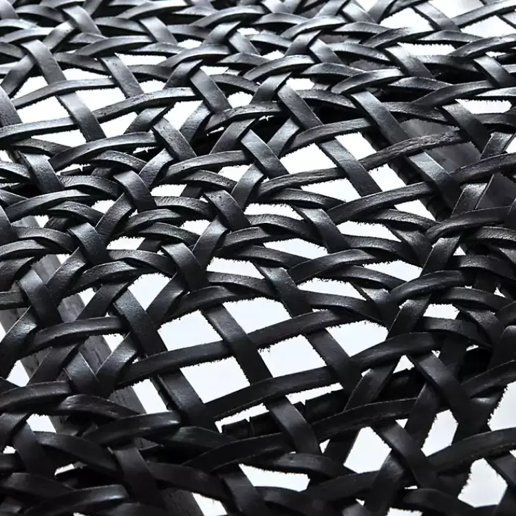 Kirklands Home Accent Chairs|Leather Woven Accent Chair Black