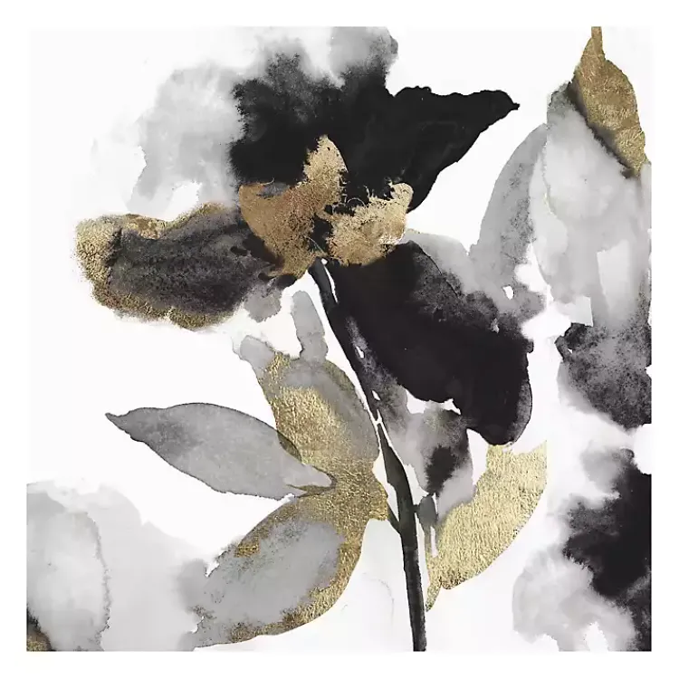 Kirklands Home Canvas Art|Black Leaves II Giclee Canvas Art Print, 30x30 in.