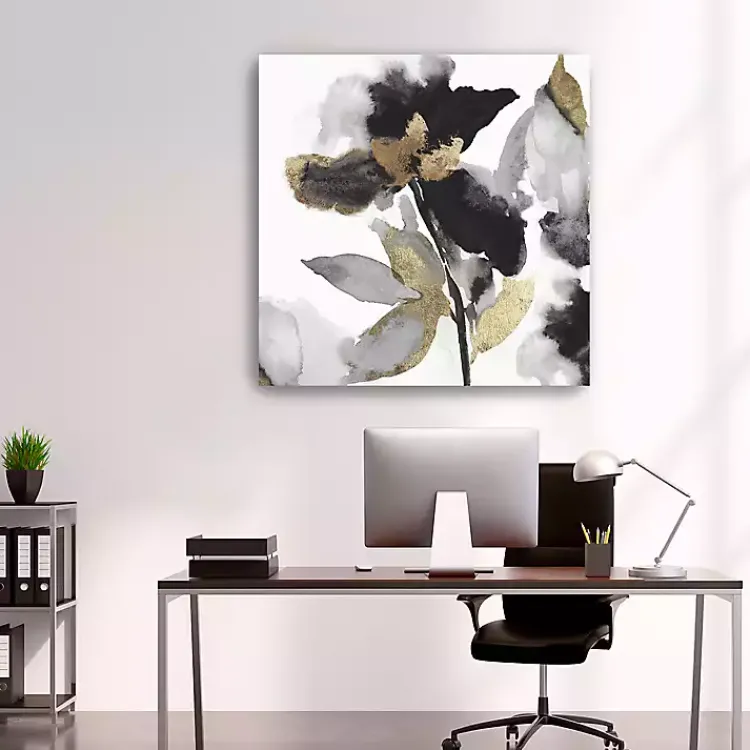 Kirklands Home Canvas Art|Black Leaves II Giclee Canvas Art Print, 40x40 in.