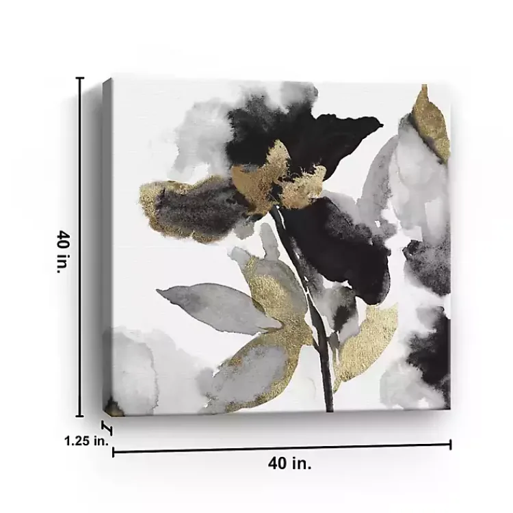 Kirklands Home Canvas Art|Black Leaves II Giclee Canvas Art Print, 40x40 in.