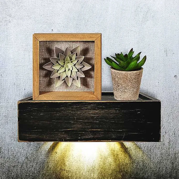 Kirklands Home Shelves|Black LED Floating Shelf with Remote, 10 in.