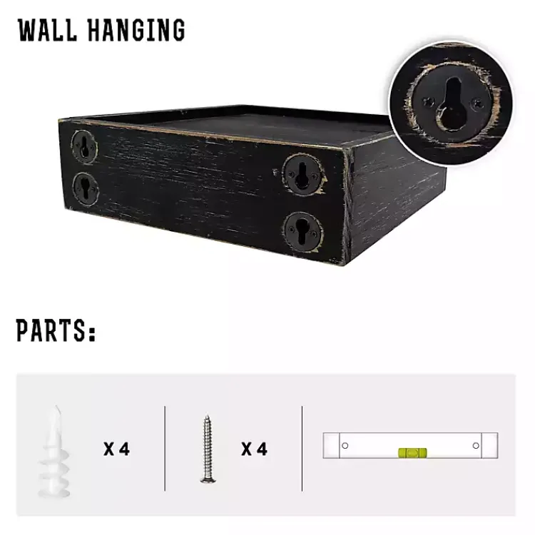 Kirklands Home Shelves|Black LED Floating Shelf with Remote, 10 in.