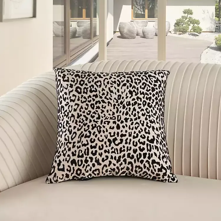 Online Black Leopard Jacquard Pillow Pillows