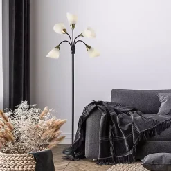 Kirklands Home Floor Lamps|Black 5-Light Adjustable Tree Floor Lamp