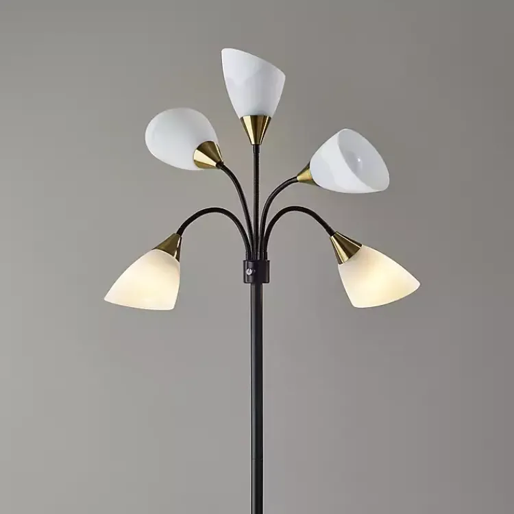 Kirklands Home Floor Lamps|Black 5-Light Adjustable Tree Floor Lamp