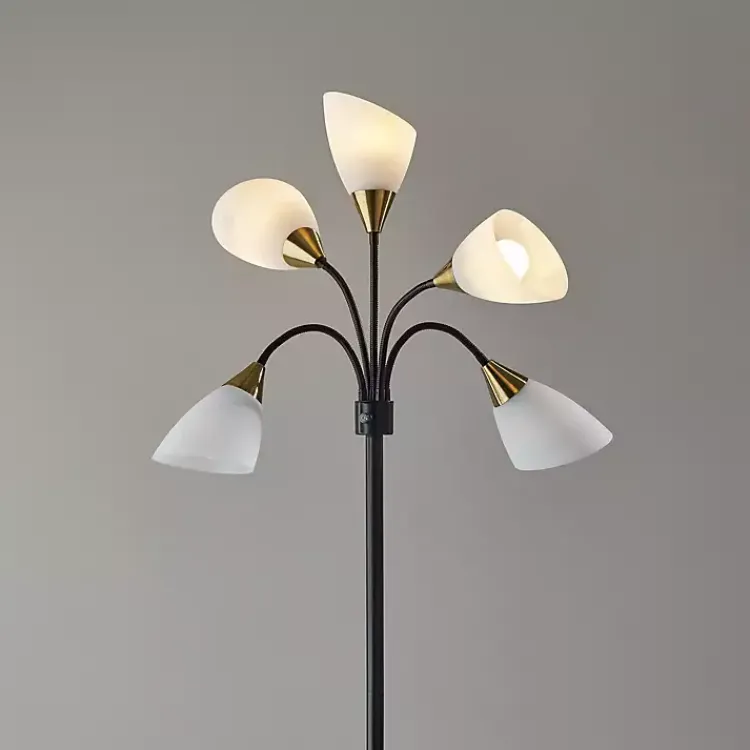 Kirklands Home Floor Lamps|Black 5-Light Adjustable Tree Floor Lamp