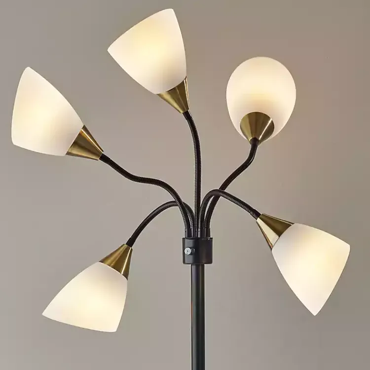 Kirklands Home Floor Lamps|Black 5-Light Adjustable Tree Floor Lamp