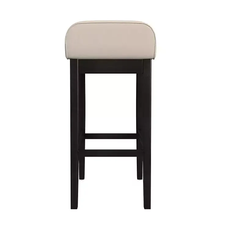Kirklands Home Bar Stools & Counter Height Stools|Black Lowback Padded Bar Stool