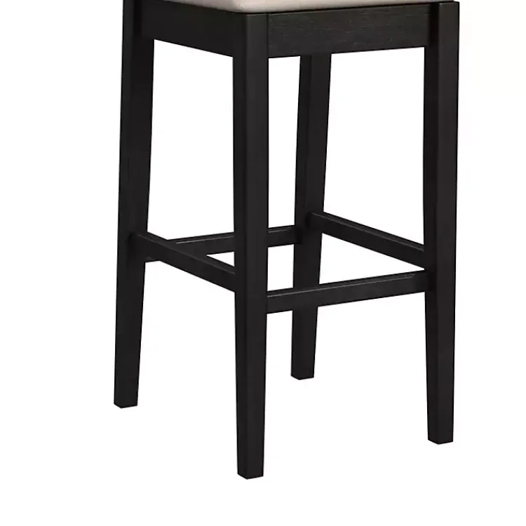 Kirklands Home Bar Stools & Counter Height Stools|Black Lowback Padded Bar Stool