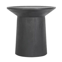 Kirklands Home Accent & End Tables|Mango Wood Round Pedestal Accent Table Black