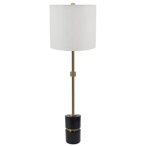Kirklands Home Buffet Lamps|Black Marble and Gold Metal Buffet Lamp