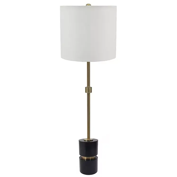 Kirklands Home Buffet Lamps|Black Marble and Gold Metal Buffet Lamp