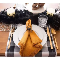 Kirklands Home Table Linens|Matte Spider Napkin Rings, Set of 6 Black