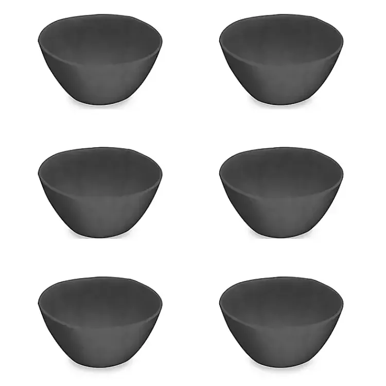 Kirklands Home Outdoor Dining|Melamine Santal Cereal Bowls, Set of 6 Black