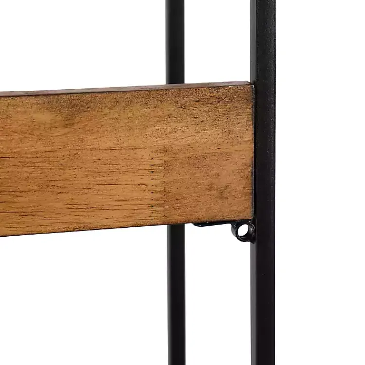 Kirklands Home Shelves|Black Metal & Rustic Wood Tiered Wall Shelf