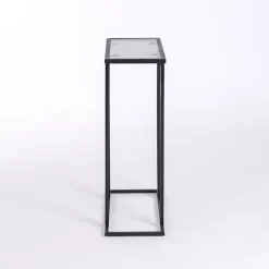 Kirklands Home Accent & End Tables|Metal and Glass Rectangular Accent Table Black