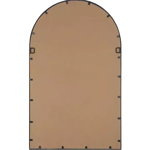 Kirklands Home Decorative Mirrors|Black Metal Arch Frame Wall Mirror