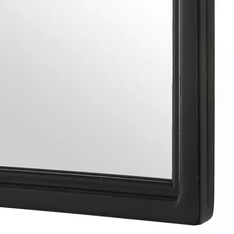 Kirklands Home Decorative Mirrors|Black Metal Arch Frame Wall Mirror