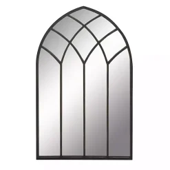 Kirklands Home Decorative Mirrors|Black Metal Arch Framed Mirror