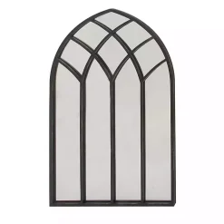 Kirklands Home Decorative Mirrors|Black Metal Arch Framed Mirror