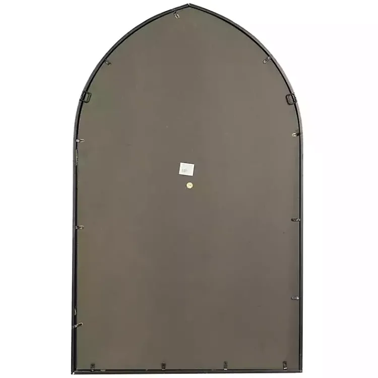 Kirklands Home Decorative Mirrors|Black Metal Arch Framed Mirror