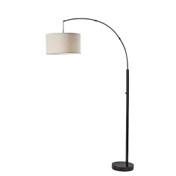 Kirklands Home Floor Lamps|Black Metal Arch Modern Floor Lamp White