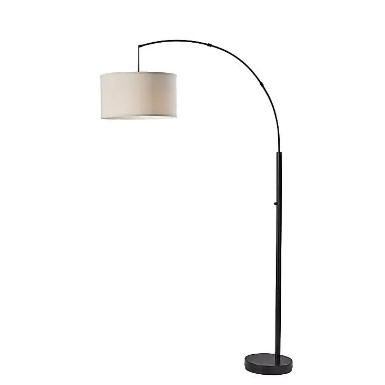 Kirklands Home Floor Lamps|Black Metal Arch Modern Floor Lamp White