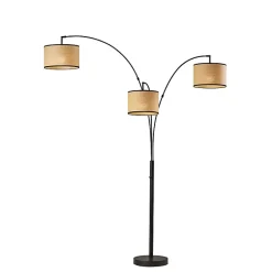 Kirklands Home Floor Lamps|Metal 3-Arm Arched Floor Lamp Black