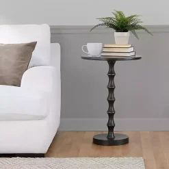 Kirklands Home Accent & End Tables|Metal Bamboo Accent Table Black